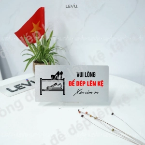 Bảng Chỉ Dẫn Vui Lòng Để Dép Lên Kệ ,tặng Kèm Keo Dán 2 Mặt