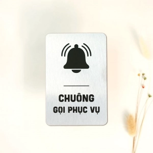 Bảng Chuông Gọi Phục Vụ, Biển Chỉ Dẫn Chuông Gọi Nhân Viên Trang Trí Quán Có Sẵn Keo 12x18cm