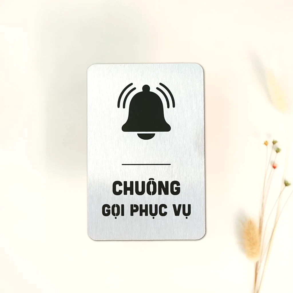 Bảng Chuông Gọi Phục Vụ, Biển Chỉ Dẫn Chuông Gọi Nhân Viên Trang Trí Quán Có Sẵn Keo 12x18cm 1 Bảng Chuông Gọi Phục Vụ, Biển Chỉ Dẫn Chuông Gọi Nhân Viên Trang Trí Quán Có Sẵn Keo 12x18cm