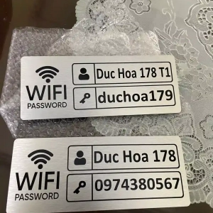 Bảng Decor Ghi Thông Tin Wifi Nhôm Alu In Uv Trang Trí Quán Có Sẵn Keo Dán Tường 12x24cm ,tặng Kèm Keo Dán 2 Mặt 1