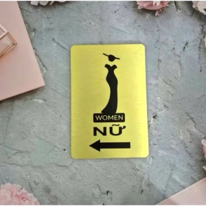 Bảng Decor Toilet, Biển WC, Bằng Nhôm Alu, Tặng Kèm Keo Dán 2 Mặt, Nhà Vệ Sinh, Restroom 1