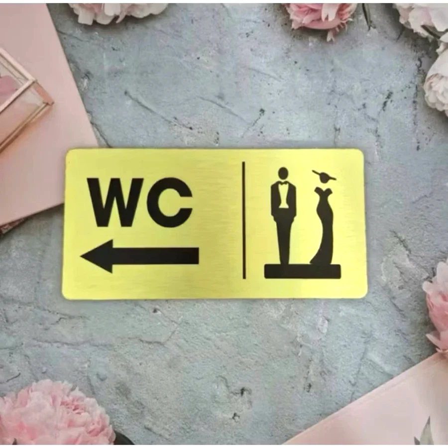Bảng Decor Toilet, Biển WC, Bằng Nhôm Alu, Tặng Kèm Keo Dán 2 Mặt, Nhà Vệ Sinh, Restroom 4