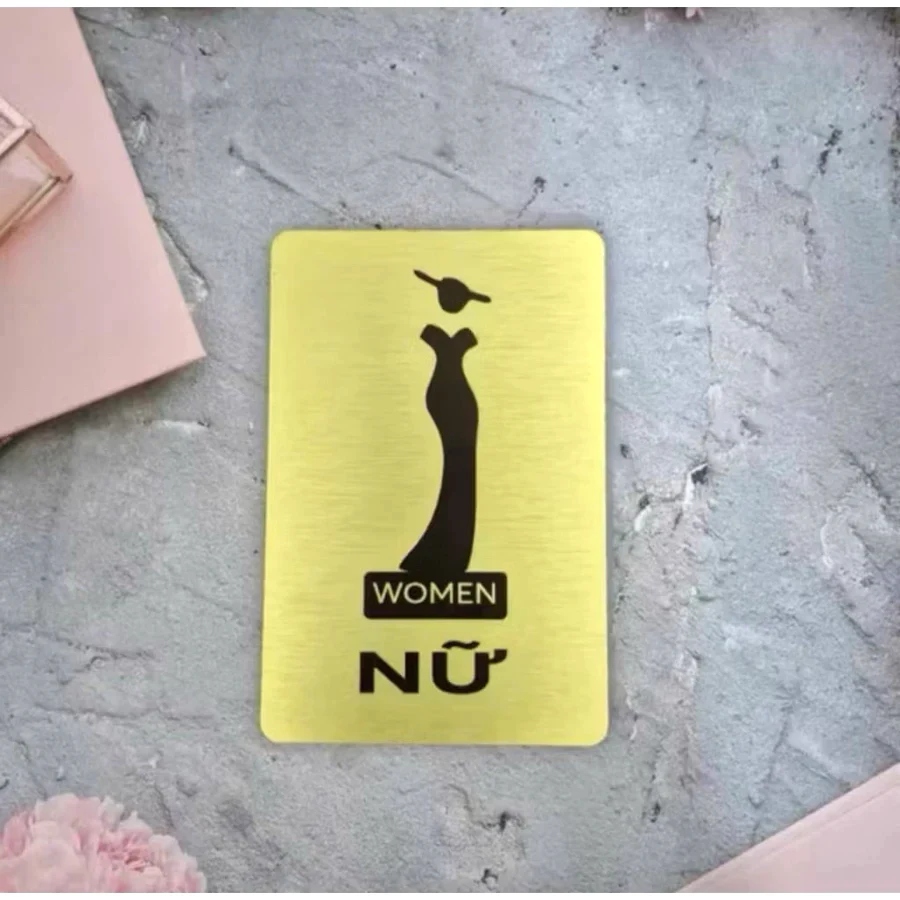 Bảng Decor Toilet, Biển WC, Bằng Nhôm Alu, Tặng Kèm Keo Dán 2 Mặt, Nhà Vệ Sinh, Restroom 5