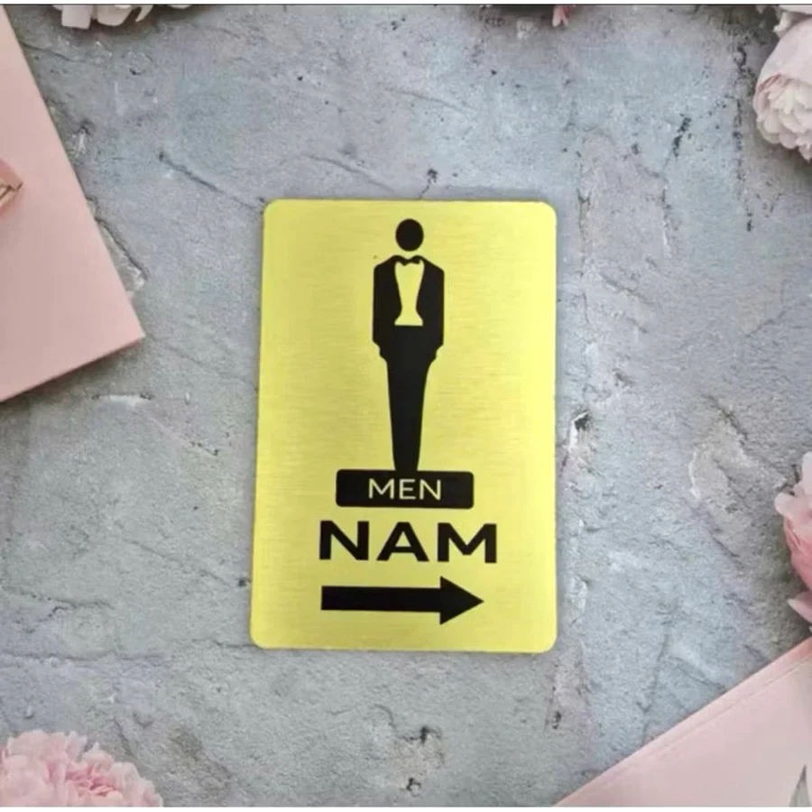 Bảng Decor Toilet, Biển WC, Bằng Nhôm Alu, Tặng Kèm Keo Dán 2 Mặt, Nhà Vệ Sinh, Restroom 6
