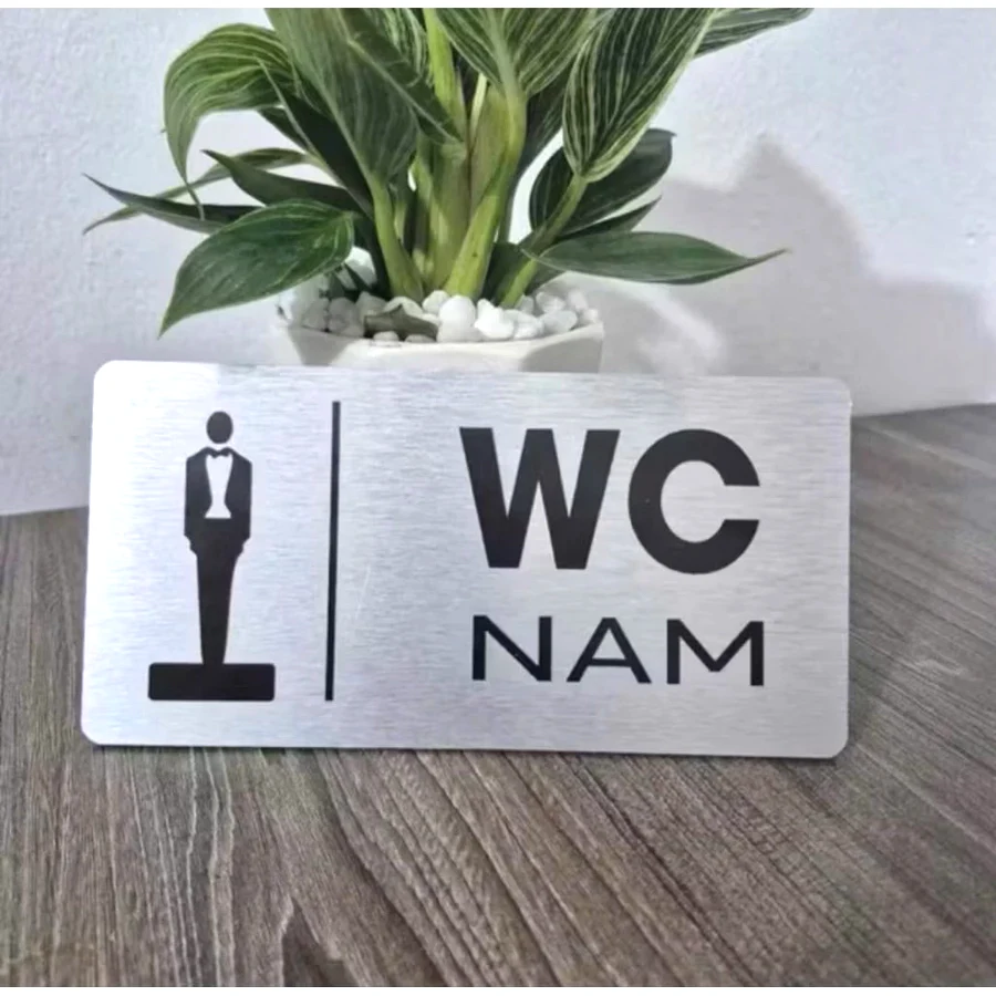 Bảng Decor Toilet, Biển WC, Bằng Nhôm Alu, Tặng Kèm Keo Dán 2 Mặt, Nhà Vệ Sinh, Restroom 8