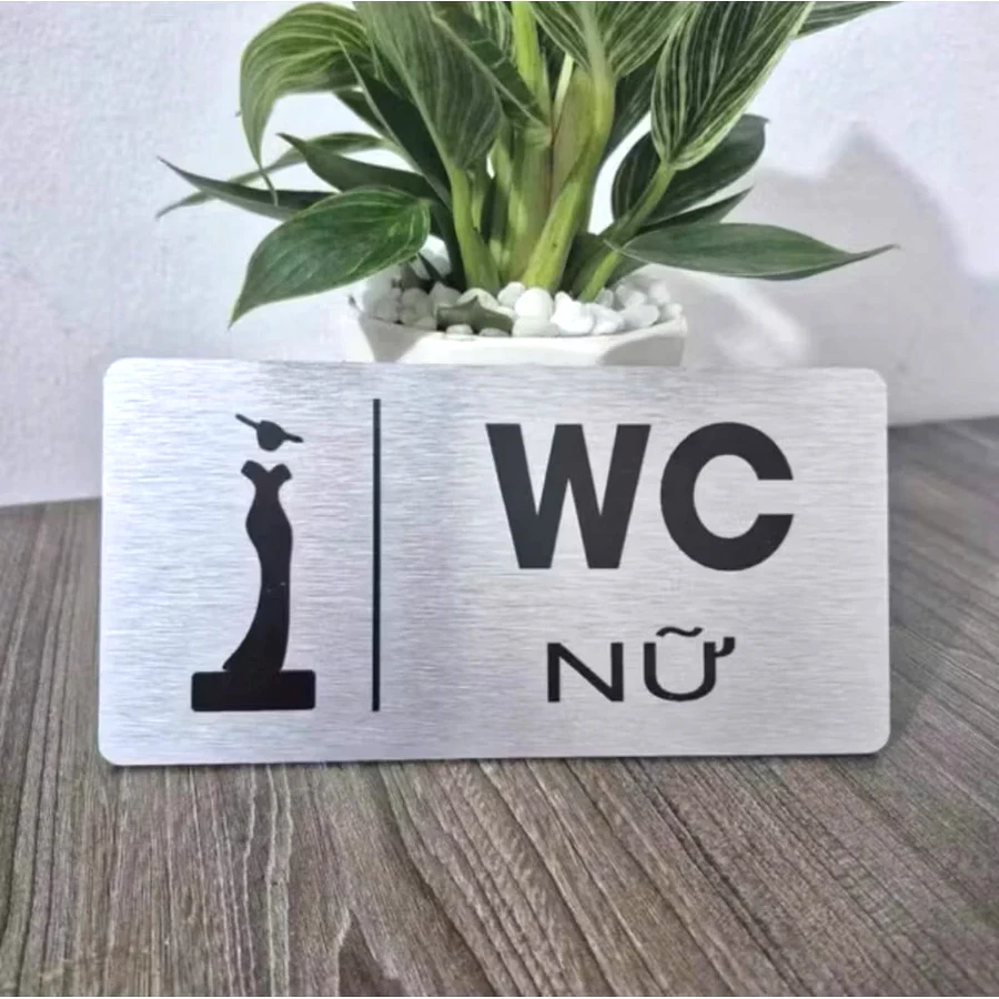 Bảng Decor Toilet, Biển WC, Bằng Nhôm Alu, Tặng Kèm Keo Dán 2 Mặt, Nhà Vệ Sinh, Restroom 9