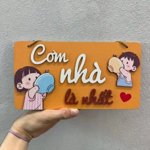 Bảng Gỗ 28x20cm Quy Tắc Hạnh Phúc - Trang Trí Gia Đình, Treo Phòng Khách, Phòng Ngủ
