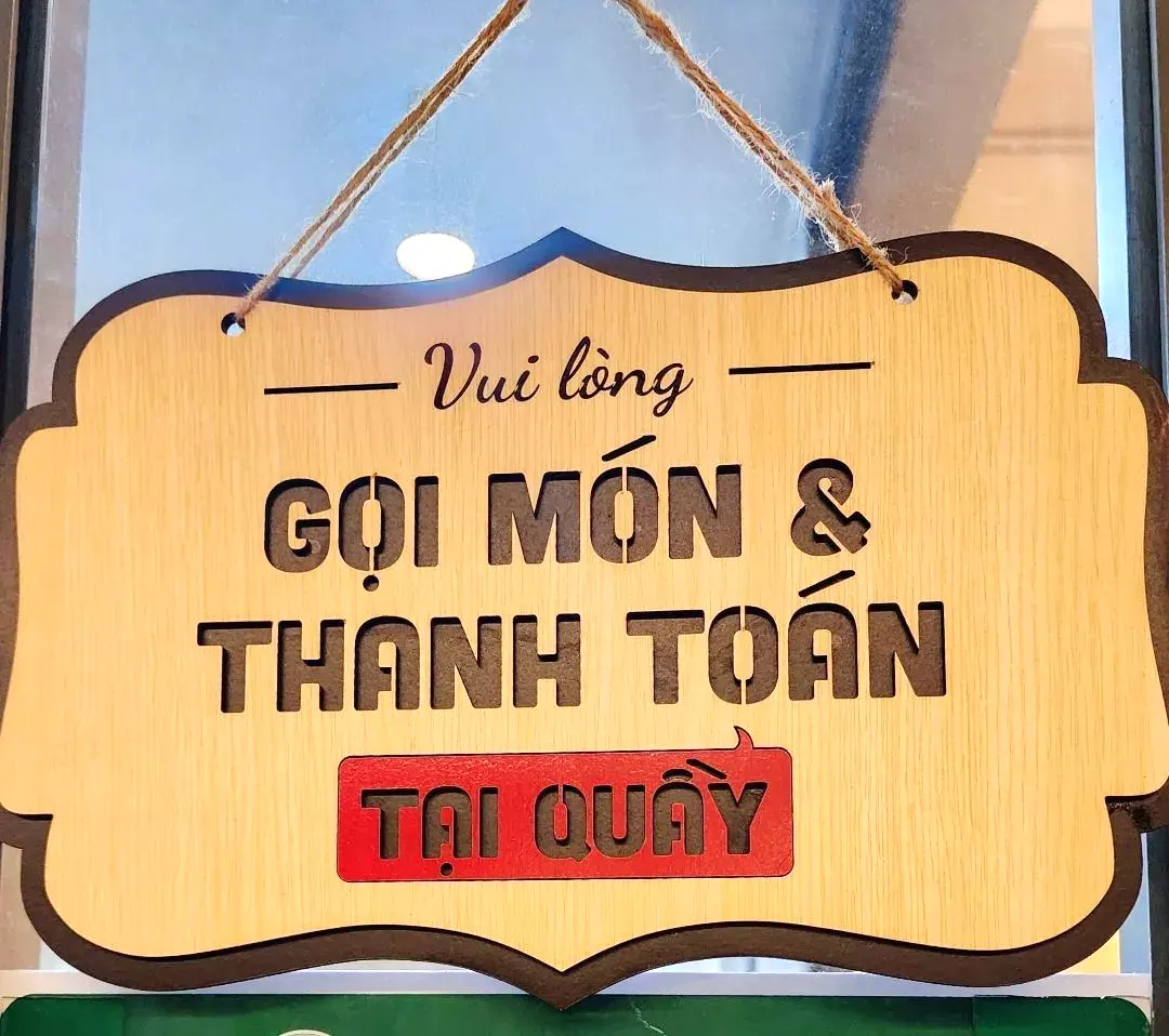 Bảng Gỗ Để Bàn, Treo Tường, Dán Tường "Gọi Món Và Thanh Toán Tại Quầy" Thiết Kế Theo Yêu Cầu 2