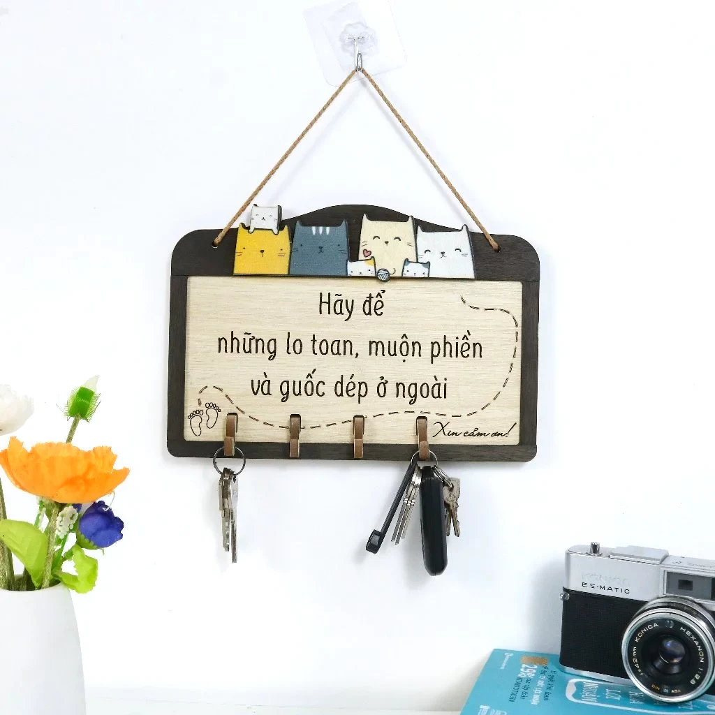 Bảng Gỗ Treo Chìa Khoá Decor Gia Đình Gỗ Trang Trí Phòng Ngủ, Phòng Khách, Phòng Bếp 6 Bảng Gỗ Treo Chìa Khoá Decor Gia Đình Gỗ Trang Trí Phòng Ngủ, Phòng Khách, Phòng Bếp 5