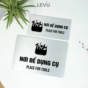 Bảng Hiệu Chỉ Dẫn Nơi Để Dụng Cụ, Chất Liệu Nhôm Alu Bạc Xước ,tặng Kèm Keo Dán 2 Mặt