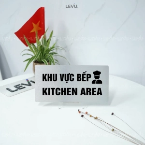 Bảng Hiệu Khu Vực Bếp Trang Trí Nhà Hàng Chỉ Dẫn Khu Vực Nấu Ăn "kitchen Area" ,tặng Kèm Keo Dán 2 Mặt