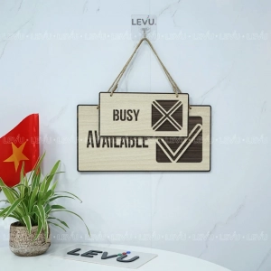 Bảng Hiệu Treo Cửa Trang Trí 2 Mặt Busy / Available, Chất Liệu Nhôm Alu Bạc Xước ,tặng Kèm Keo Dán 2 Mặt 1
