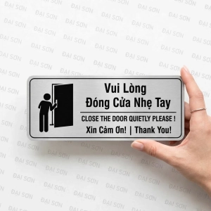Bảng Hiệu Vui Lòng Đóng Cửa Nhẹ Tay Trang Trí Quán Nhắc Nhở Đóng Cửa ,tặng Kèm Keo Dán 2 Mặt 1