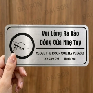 Bảng Hiệu Vui Lòng Đóng Cửa Nhẹ Tay Trang Trí Quán Nhắc Nhở Đóng Cửa ,tặng Kèm Keo Dán 2 Mặt