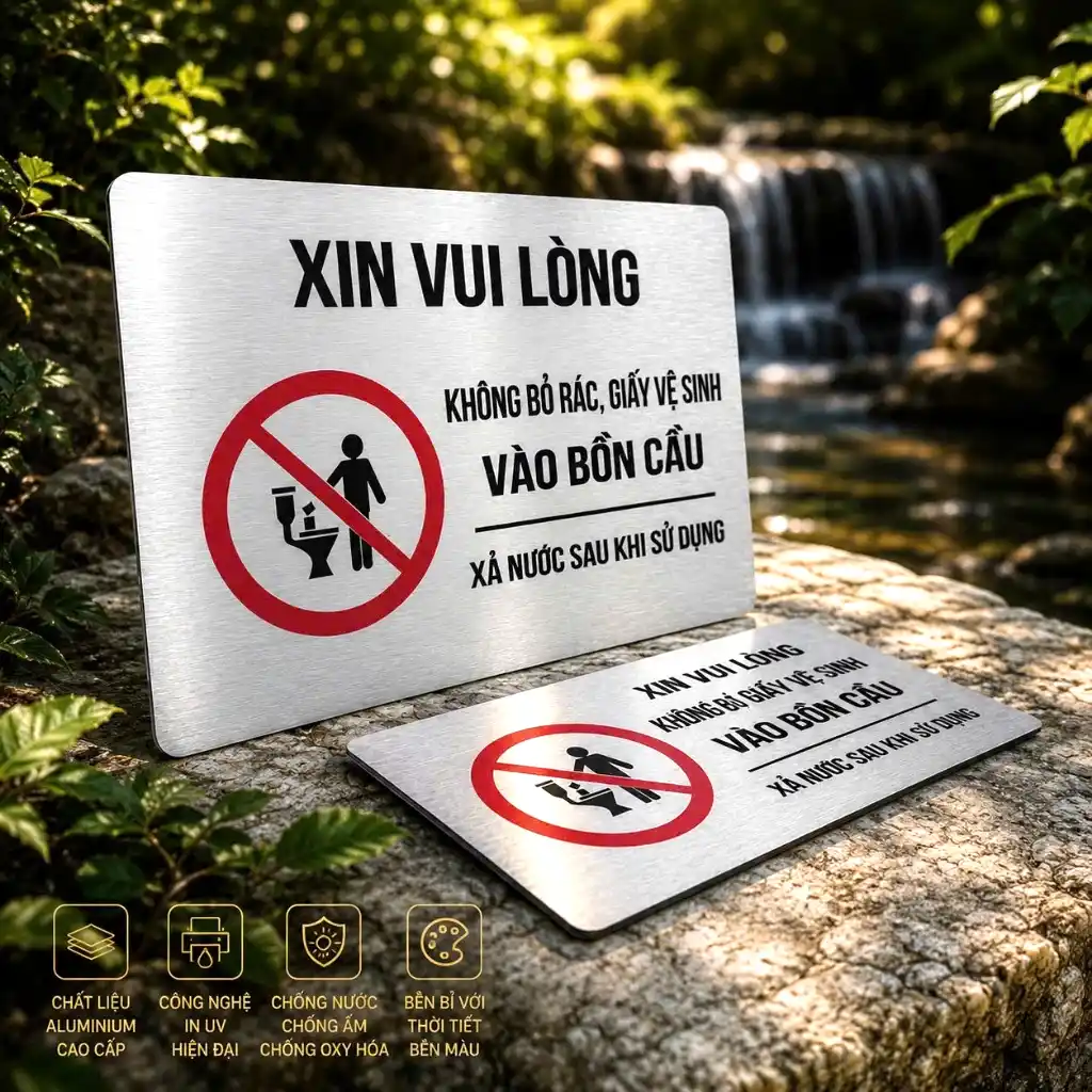 Bảng Men, Women, Bảng Wc, Nhà Vệ Sinh, Bảng Toilet Dán Cửa Phân Biệt Phòng Vệ Sinh Nam Nữ Nền Nhôm Alu Bạc Xước 1
