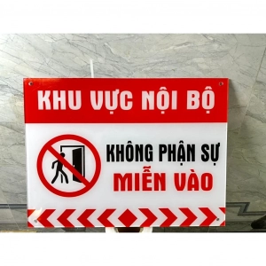 Bảng Mica Không Phận Sự Miễn Vào Dán Tường , In Công Nghệ Uv ], Chất Liệu Mica Trắng, In Ấn Sắc Nét, Thiết Kế Theo Yêu Cầu
