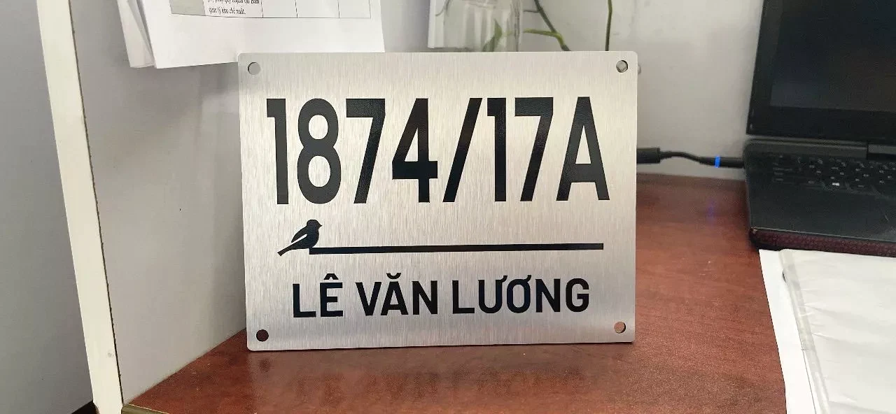 Bảng Số Nhà Alu Bạc Xước,in UV Bền Đẹp, Nội Dung Làm Theo Yêu Cầu. Thiết Kế Miễn Phí, Miển Phí Ship 4