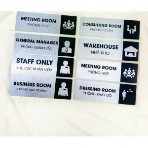 Bảng Tên Phòng Chức Danh Dán Cửa Chất Liệu Nhôm Bạc Alu Cao Cấp , Biển Phòng Ban, Biển Chức Danh