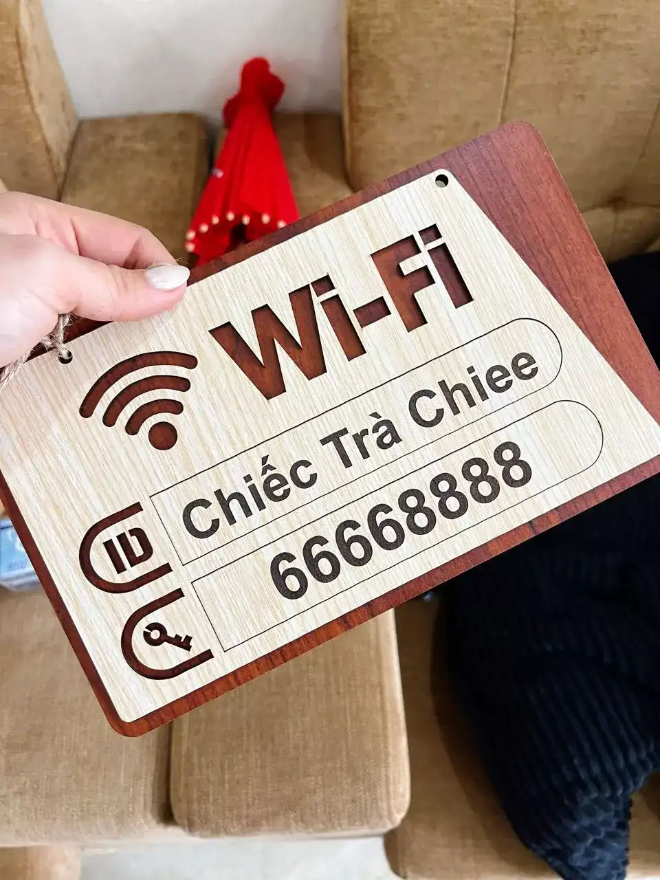 Bảng Wi-fi Password Decor Bảng Tên Gỗ Mdf Ghi Thông Tin Wifi Trang Trí Quán, Cafe, Nhà Hàng, Khách Sạn, Cửa Hàng 1