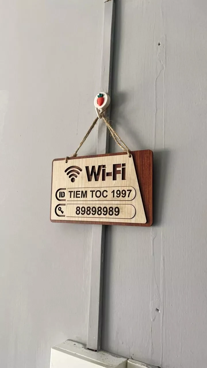 Bảng Wi-fi Password Decor Bảng Tên Gỗ Mdf Ghi Thông Tin Wifi Trang Trí Quán, Cafe, Nhà Hàng, Khách Sạn, Cửa Hàng 2