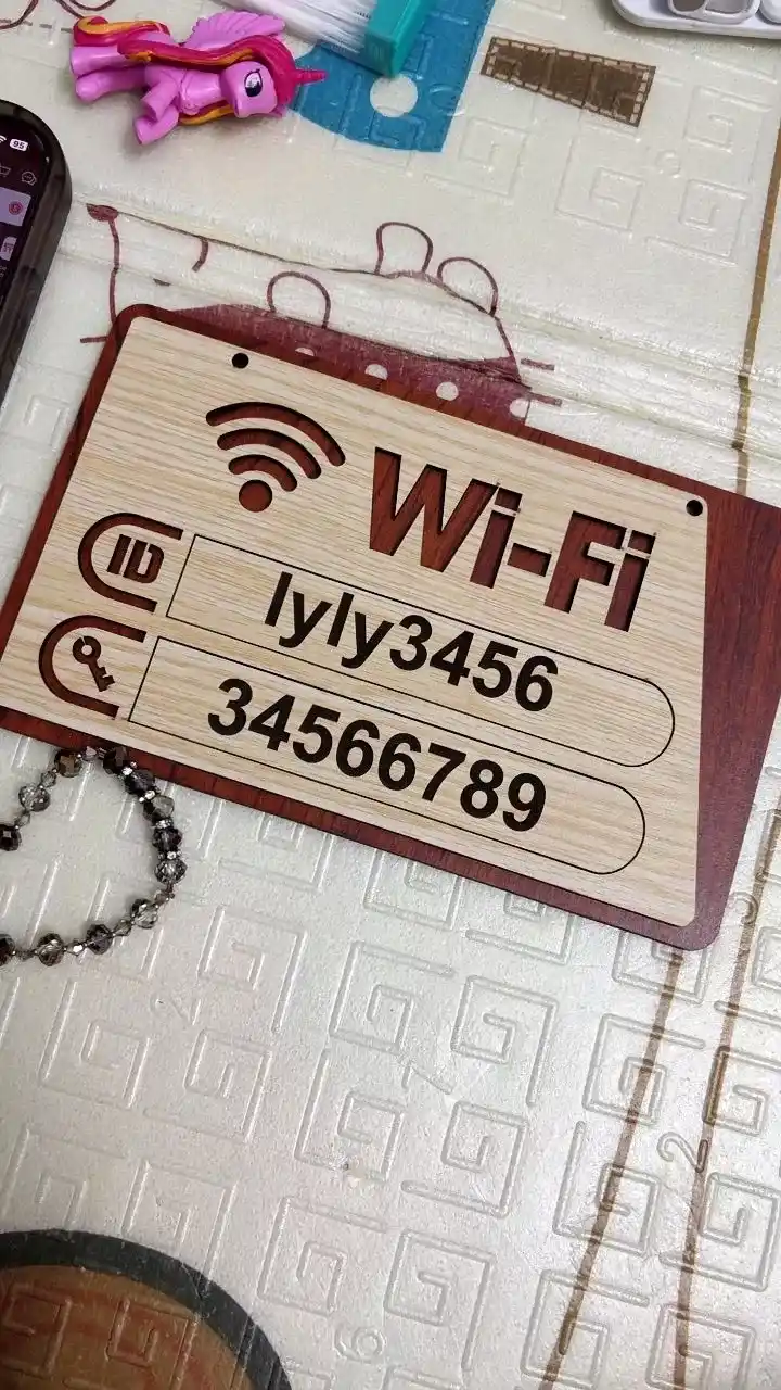 Bảng Wi-fi Password Decor Bảng Tên Gỗ Mdf Ghi Thông Tin Wifi Trang Trí Quán, Cafe, Nhà Hàng, Khách Sạn, Cửa Hàng 3