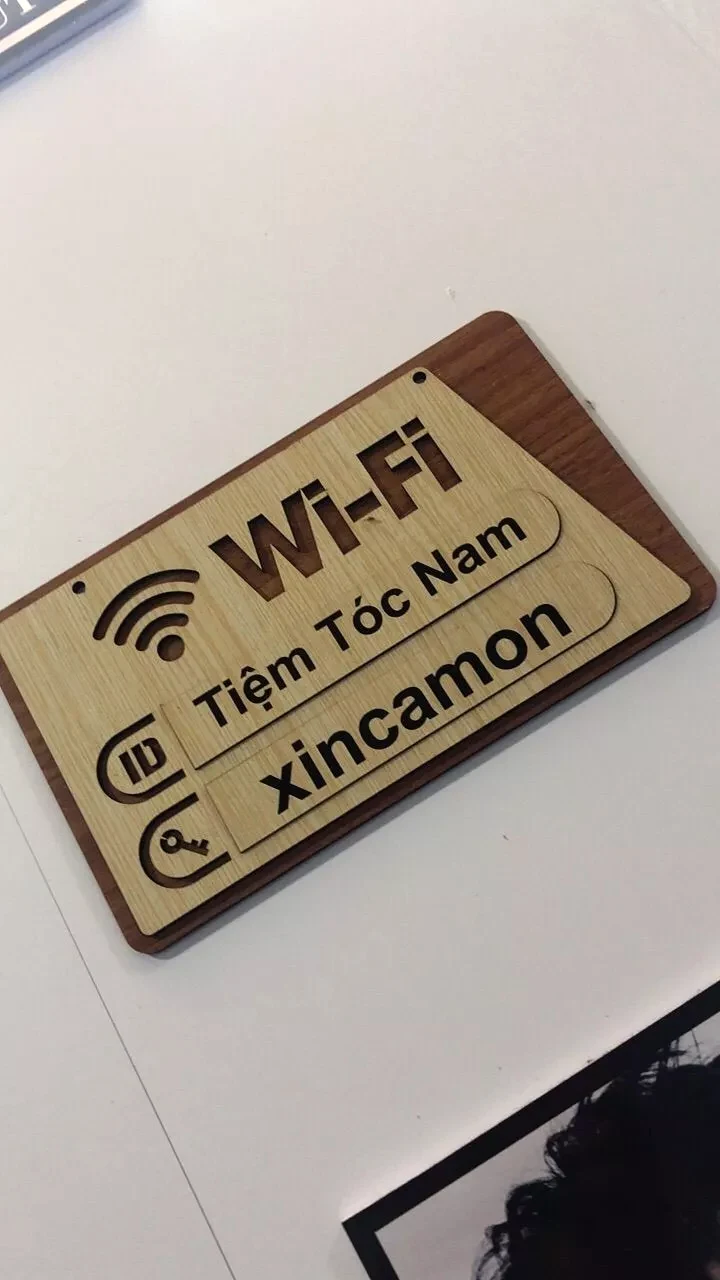 Bảng Wi-fi Password Decor Bảng Tên Gỗ Mdf Ghi Thông Tin Wifi Trang Trí Quán, Cafe, Nhà Hàng, Khách Sạn, Cửa Hàng 6
