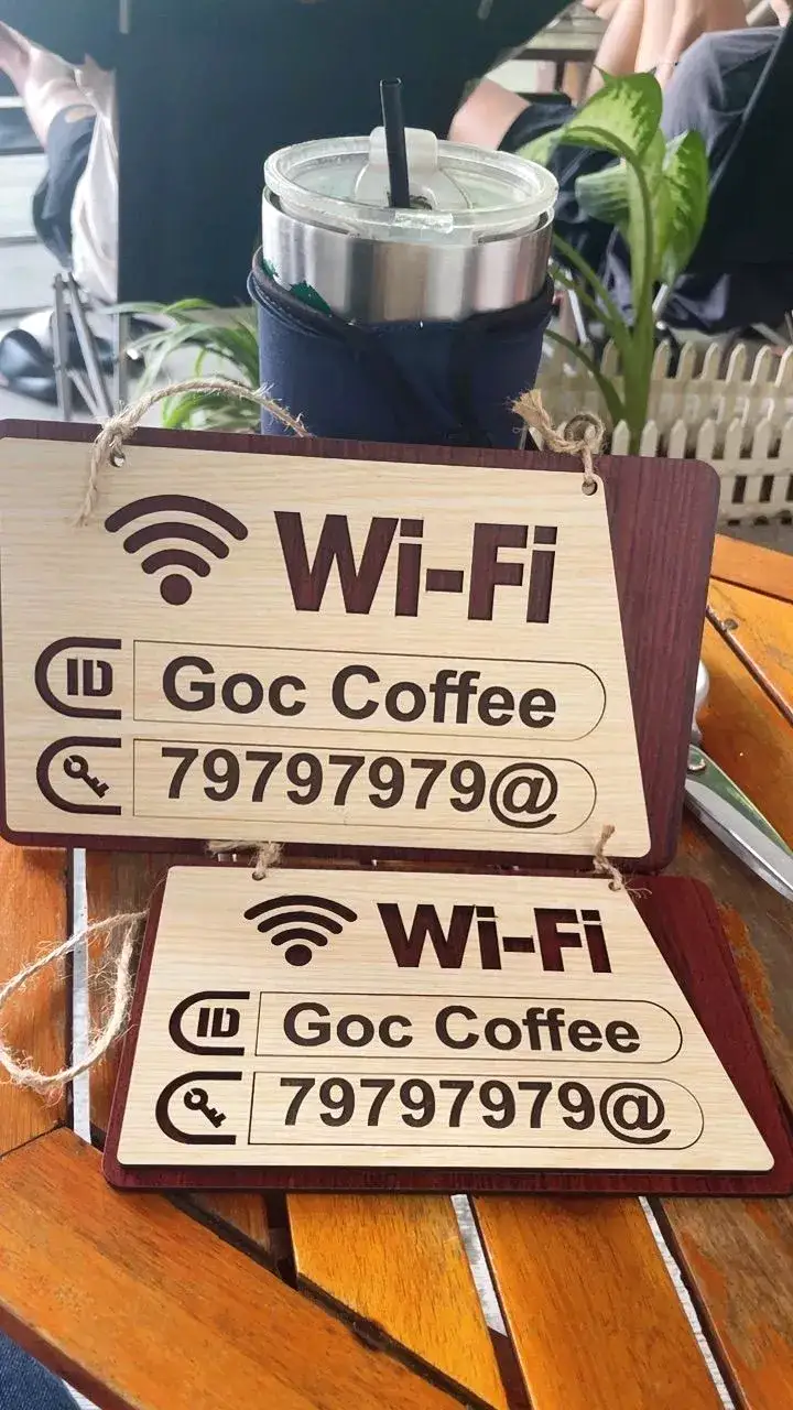 Bảng Wi-fi Password Decor Bảng Tên Gỗ Mdf Ghi Thông Tin Wifi Trang Trí Quán, Cafe, Nhà Hàng, Khách Sạn, Cửa Hàng 9