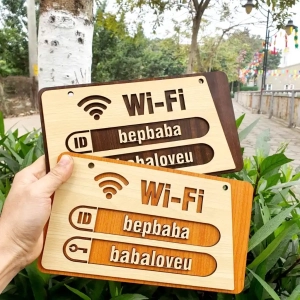 Bảng Wi-fi Password Decor Bảng Tên Gỗ Mdf Ghi Thông Tin Wifi Trang Trí Quán, Cafe, Nhà Hàng, Khách Sạn, Cửa Hàng