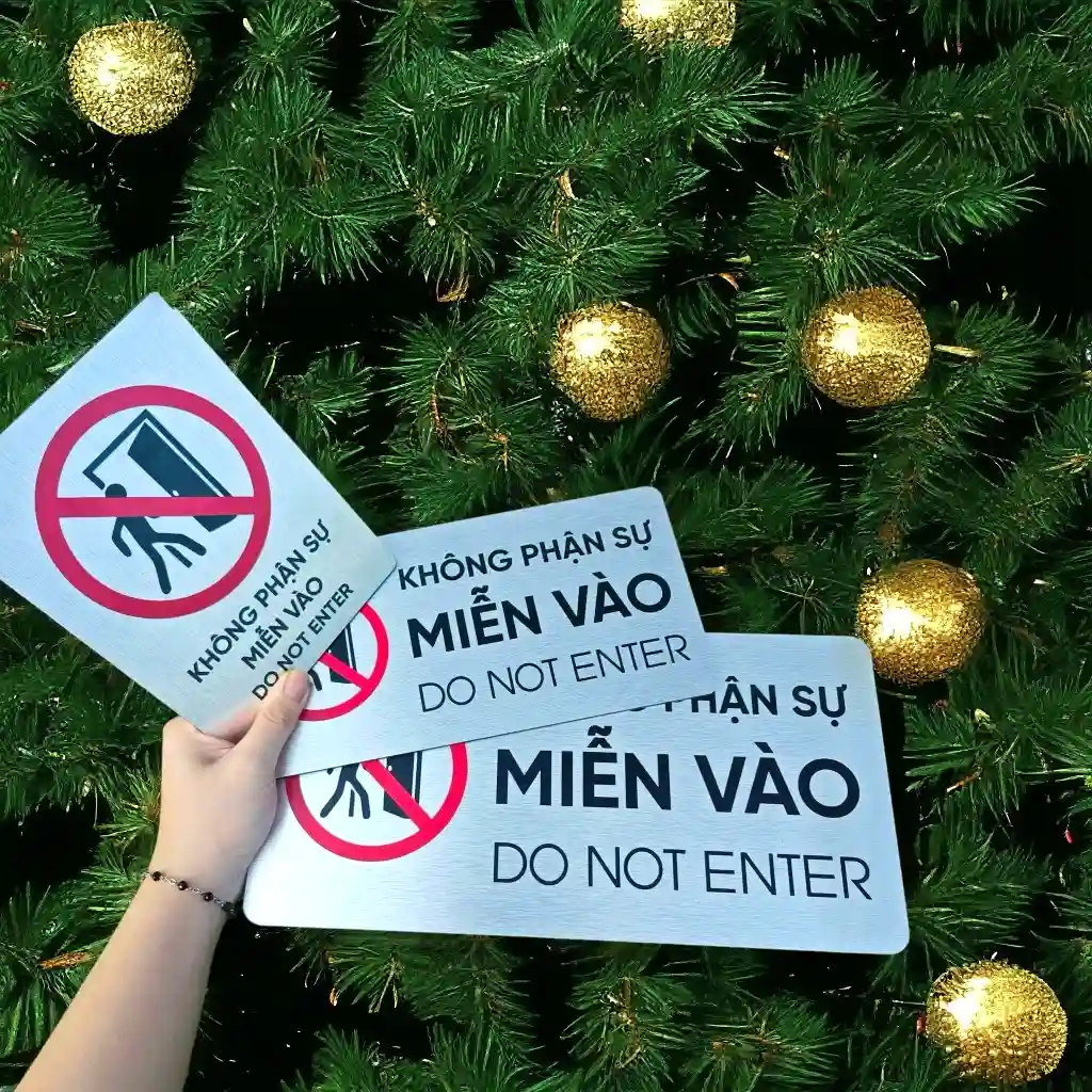Biển Báo "Không Phận Sự Miễn Vào", In Công Nghệ Uv , Chất Liệu Alu Bạc Xước, In Ấn Sắc Nét, Thiết Kế Theo Yêu Cầu 6