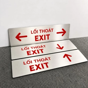 Biển Báo Lối Thoát Hiểm - Biển EXIT Dán Tường, Dán Quán Trà Sữa, Cà Phê, Quán Ăn, Chất Liệu Dày Đẹp, In Uv