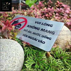 Biển Báo Vui Lòng Không Mang Đồ Ăn Bên Ngoài Vào ,tặng Kèm Keo Dán 2 Mặt 1
