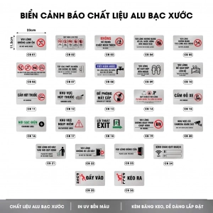 Biển Cấm - Biển Cảnh Báo - Biển Chỉ Dẫn Chất Liệu Alu Bạc Xước In Uv Sắc Nét, Bền Đẹp ,tặng Kèm Keo Dán 2 Mặt 1