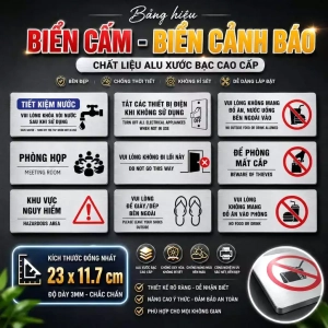 Biển Cấm - Biển Cảnh Báo - Biển Chỉ Dẫn Chất Liệu Alu Bạc Xước In Uv Sắc Nét, Bền Đẹp ,tặng Kèm Keo Dán 2 Mặt