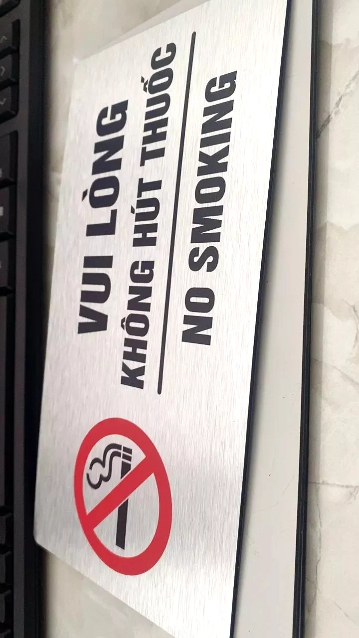 Biển Cấm Hút Thuốc, Không Hút Thuốc, No Smoking, Chất Liệu Dày Đẹp, In UV , Alu Nhôm Bạc Xước 5 Biển Cấm Hút Thuốc, Không Hút Thuốc, No Smoking, Chất Liệu Dày Đẹp, In UV , Alu Nhôm Bạc Xước 4