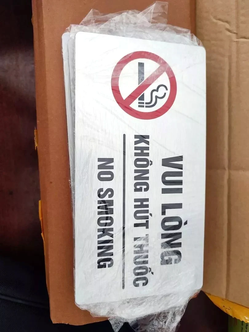 Biển Cấm Hút Thuốc, Không Hút Thuốc, No Smoking, Chất Liệu Dày Đẹp, In UV , Alu Nhôm Bạc Xước 9 Biển Cấm Hút Thuốc, Không Hút Thuốc, No Smoking, Chất Liệu Dày Đẹp, In UV , Alu Nhôm Bạc Xước 8