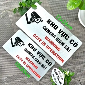 Biển Cảnh Báo Chú Ý Khu Vực Có Camera Giám Sát ,tặng Kèm Keo Dán 2 Mặt 1