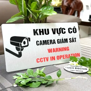 Biển Cảnh Báo Chú Ý Khu Vực Có Camera Giám Sát ,tặng Kèm Keo Dán 2 Mặt