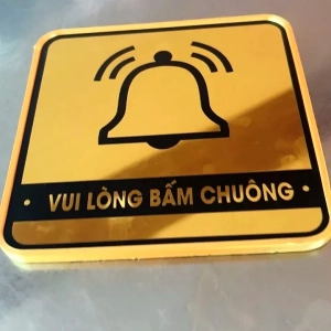 Biển Chỉ Dẫn Vui Lòng Bấm Chuông Trang Trí ,tặng Kèm Keo Dán 2 Mặt 1