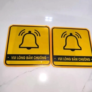 Biển Chỉ Dẫn Vui Lòng Bấm Chuông Trang Trí ,tặng Kèm Keo Dán 2 Mặt