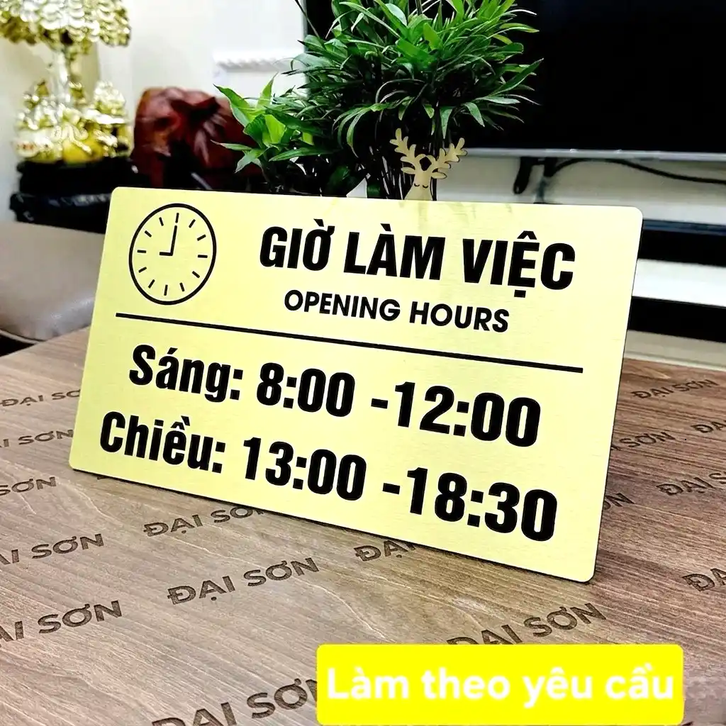 Biển Giờ Mở Cửa, Giờ Làm Việc Chất Liệu Nhôm Xước Alu 3mm Có Keo 2 Mặt Dán Kính Shop Văn Phòng In UV ,tặng Kèm Keo Dán 2 Mặt 3 Biển Giờ Mở Cửa, Giờ Làm Việc Chất Liệu Nhôm Xước Alu 3mm Có Keo 2 Mặt Dán Kính Shop Văn Phòng In UV ,tặng Kèm Keo Dán 2 Mặt 2