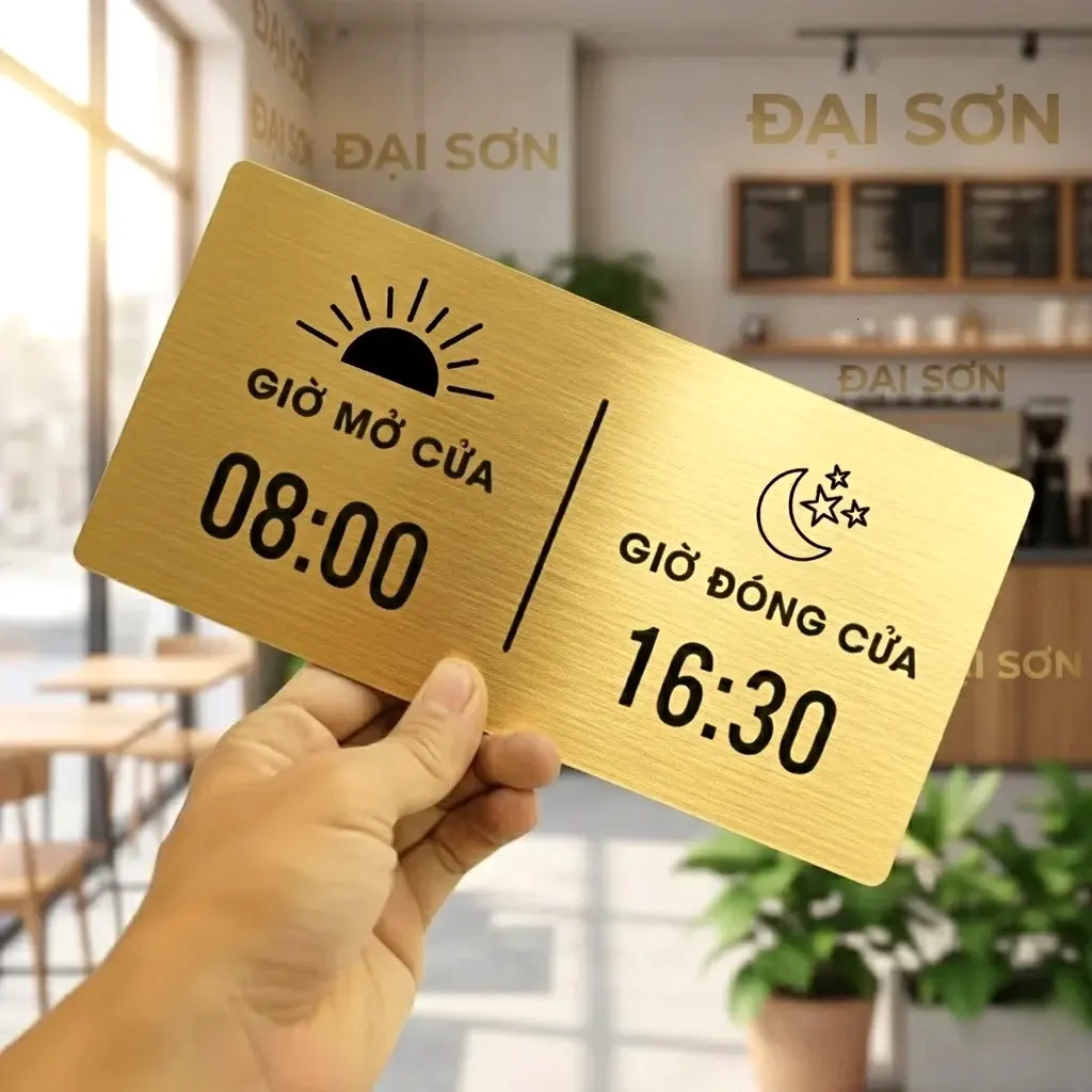Biển Giờ Mở Cửa, Giờ Làm Việc Chất Liệu Nhôm Xước Alu 3mm Có Keo 2 Mặt Dán Kính Shop Văn Phòng In UV ,tặng Kèm Keo Dán 2 Mặt 6 Biển Giờ Mở Cửa, Giờ Làm Việc Chất Liệu Nhôm Xước Alu 3mm Có Keo 2 Mặt Dán Kính Shop Văn Phòng In UV ,tặng Kèm Keo Dán 2 Mặt 5