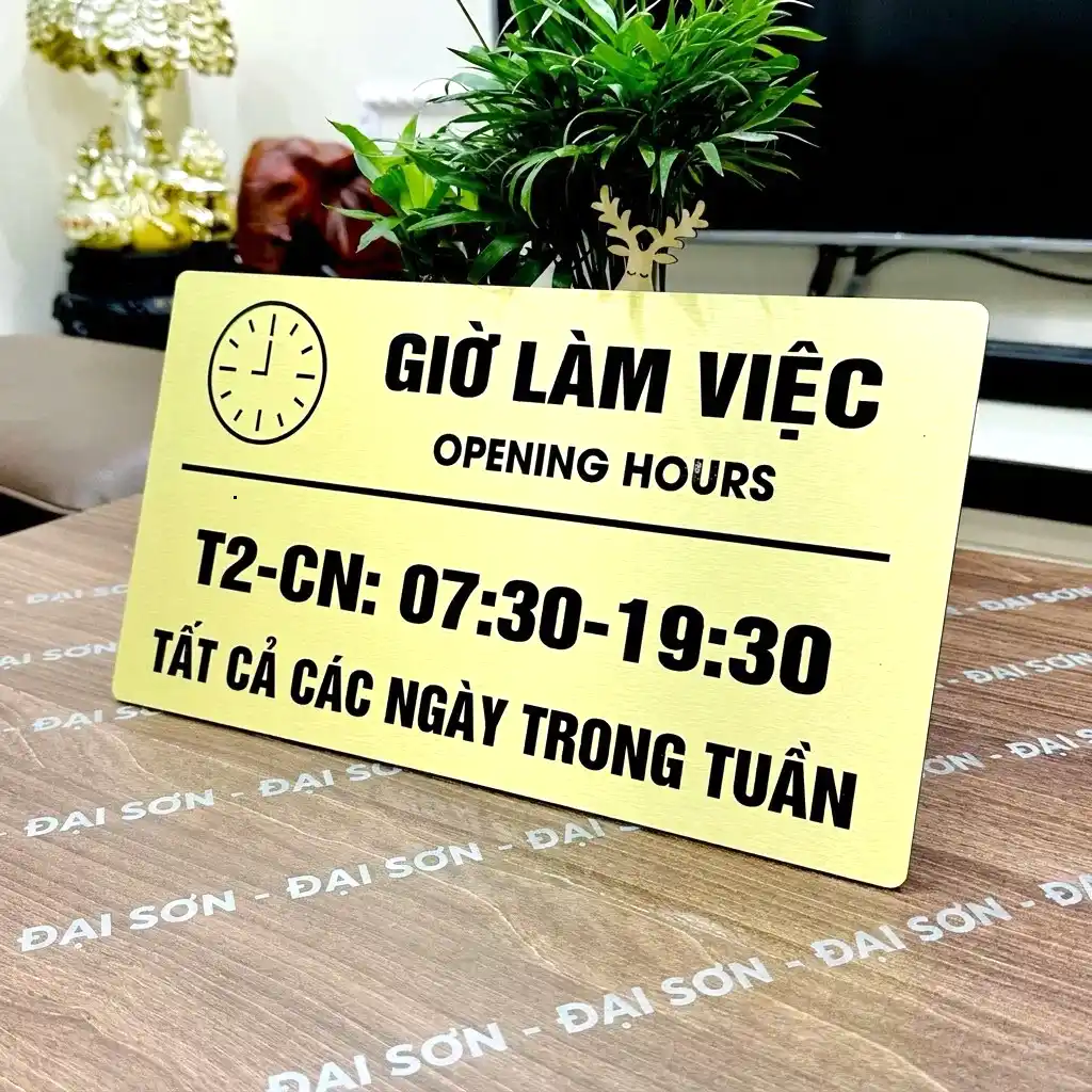 Biển Giờ Mở Cửa, Giờ Làm Việc Chất Liệu Nhôm Xước Alu 3mm Có Keo 2 Mặt Dán Kính Shop Văn Phòng In UV ,tặng Kèm Keo Dán 2 Mặt 7 Biển Giờ Mở Cửa, Giờ Làm Việc Chất Liệu Nhôm Xước Alu 3mm Có Keo 2 Mặt Dán Kính Shop Văn Phòng In UV ,tặng Kèm Keo Dán 2 Mặt 6