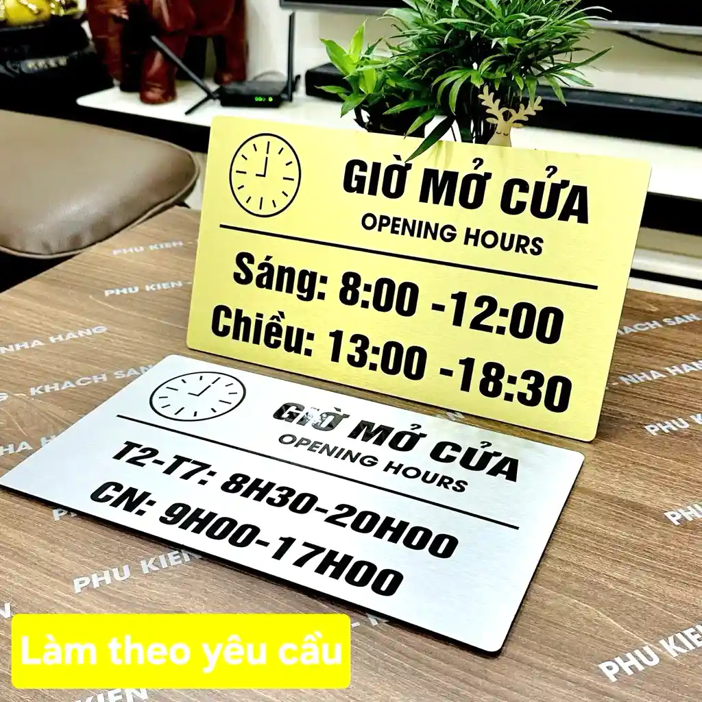 Biển Hiệu Giờ Mở Cửa - Giờ Đóng Cửa Trang Trí Cửa Tiệm Kinh Doanh, Mẫu Alu Nhôm Bạc , In Uv Bền Màu, Có Sẵn Keo 2 Mặt 4 Biển Hiệu Giờ Mở Cửa - Giờ Đóng Cửa Trang Trí Cửa Tiệm Kinh Doanh, Mẫu Alu Nhôm Bạc , In Uv Bền Màu, Có Sẵn Keo 2 Mặt 3