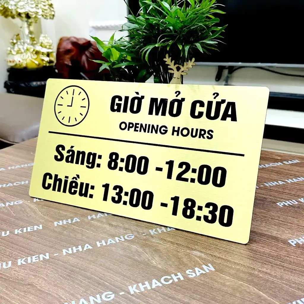 Biển Hiệu Giờ Mở Cửa - Giờ Đóng Cửa Trang Trí Cửa Tiệm Kinh Doanh, Mẫu Alu Nhôm Bạc , In Uv Bền Màu, Có Sẵn Keo 2 Mặt 8 Biển Hiệu Giờ Mở Cửa - Giờ Đóng Cửa Trang Trí Cửa Tiệm Kinh Doanh, Mẫu Alu Nhôm Bạc , In Uv Bền Màu, Có Sẵn Keo 2 Mặt 7