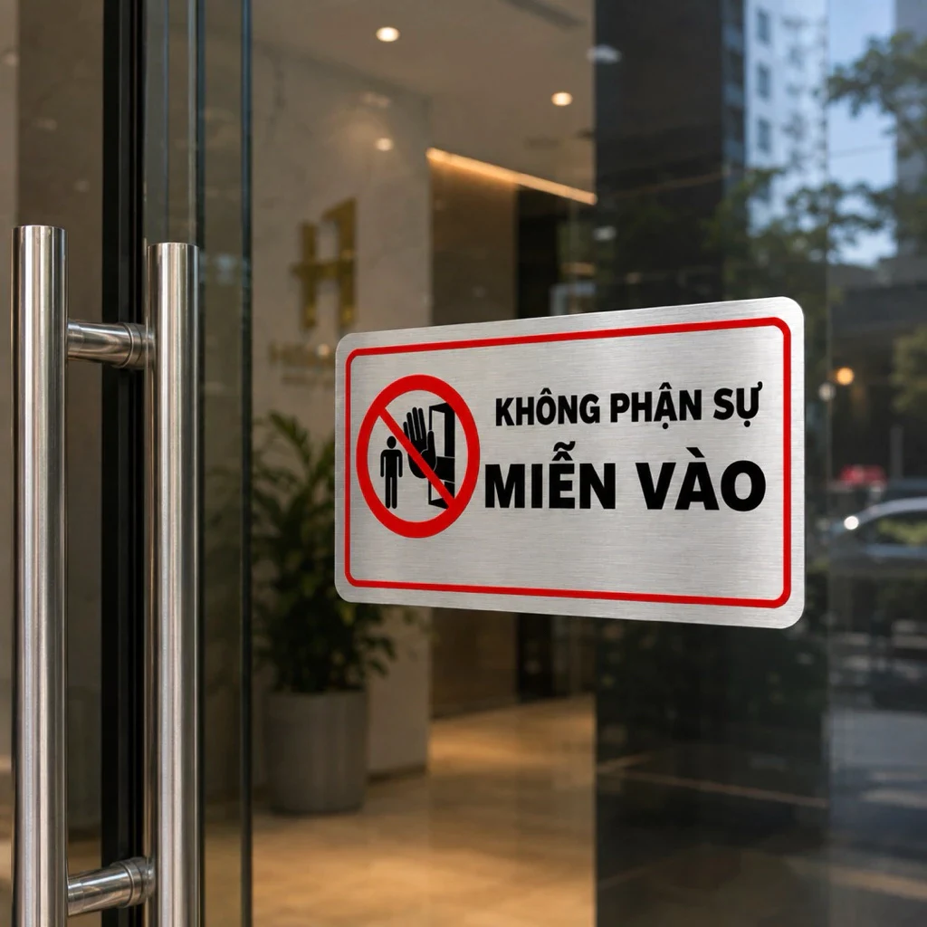 Biển Hiệu Khu Vực Nội Bộ Không Phận Sự Miễn Vào Trang Trí Nhà Cửa Bằng Nhôm Bạc, Bảng Biển Cảnh Báo, Biển Chỉ Dẫn 2
