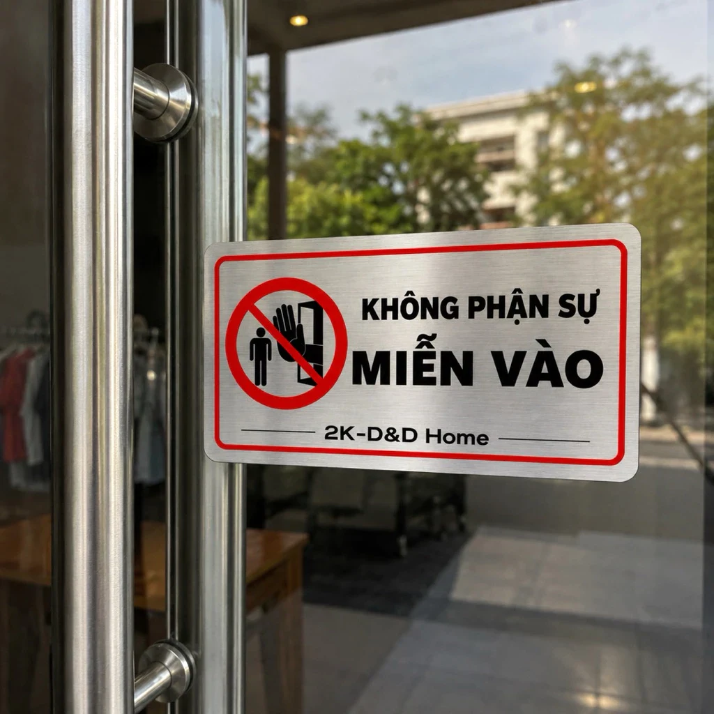 Biển Hiệu Khu Vực Nội Bộ Không Phận Sự Miễn Vào Trang Trí Nhà Cửa Bằng Nhôm Bạc, Bảng Biển Cảnh Báo, Biển Chỉ Dẫn 3