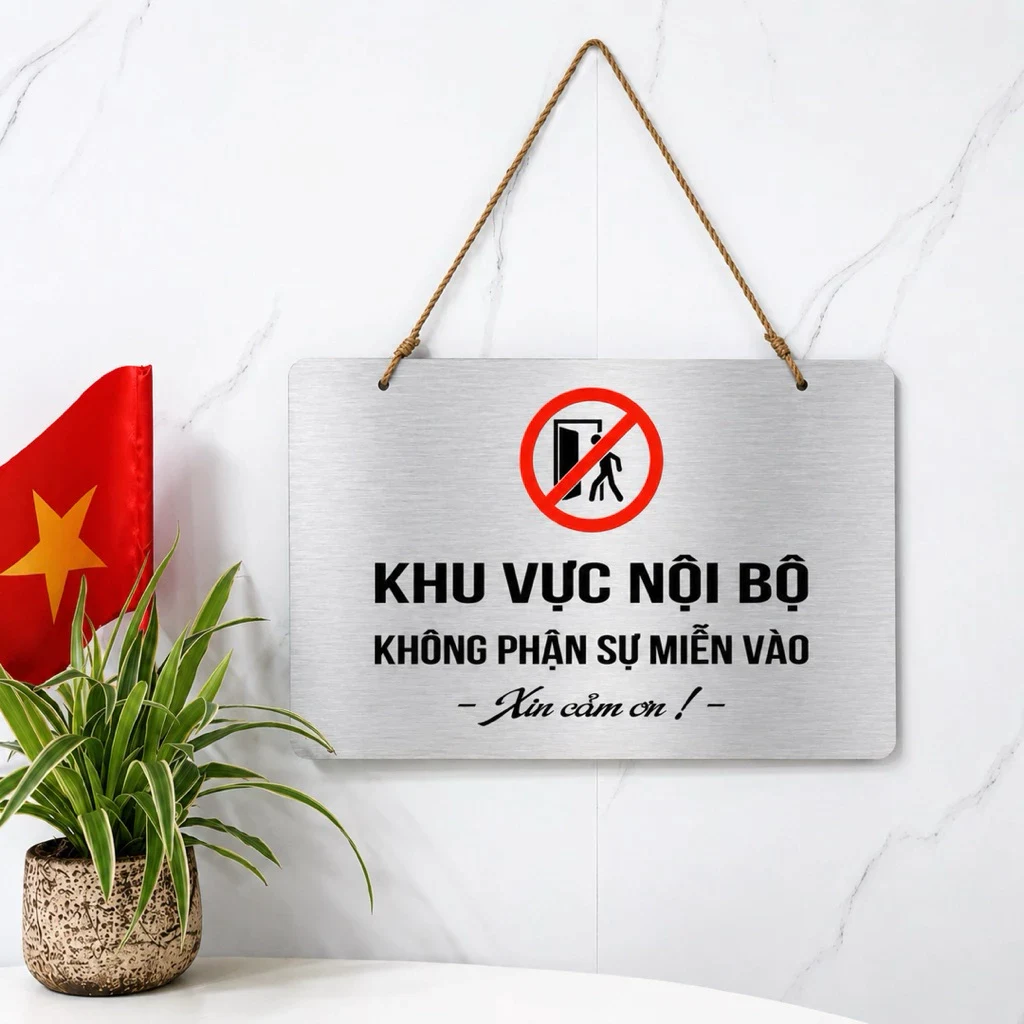 Biển Hiệu Khu Vực Nội Bộ Không Phận Sự Miễn Vào Trang Trí Nhà Cửa Bằng Nhôm Bạc, Bảng Biển Cảnh Báo, Biển Chỉ Dẫn 4