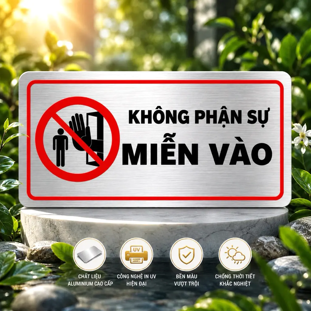 Biển Hiệu Khu Vực Nội Bộ Không Phận Sự Miễn Vào Trang Trí Nhà Cửa Bằng Nhôm Bạc, Bảng Biển Cảnh Báo, Biển Chỉ Dẫn 5
