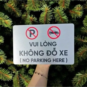 Biển Nhắc Nhở Khoá Xe, Bảo Quản Xe, Biển Cấm Đậu Xe Biển Lưu Ý, Biển Chỉ Dẫn Cảnh Báo Chất Liệu Alu Bạc Xước In Uv 1