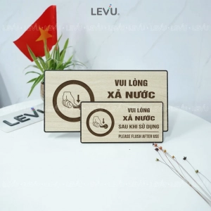 Biển Nhắc Nhở Vui Lòng Xả Nước Sau Khi Sử Dụng Wc Trang Trí Phòng Vệ Sinh Chung, Chất Liệu Nhôm Alu Bạc Xước ,tặng Kèm Keo Dán 2 Mặt 1